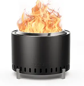 Florise 27 Inch Smokeless Fire Pit, Outdoor Portable Firepit with Waterproof Cover & Poker, Stainless Steel Wood Burning Fireplace for Outside,Patio, Camping, Bonfire,